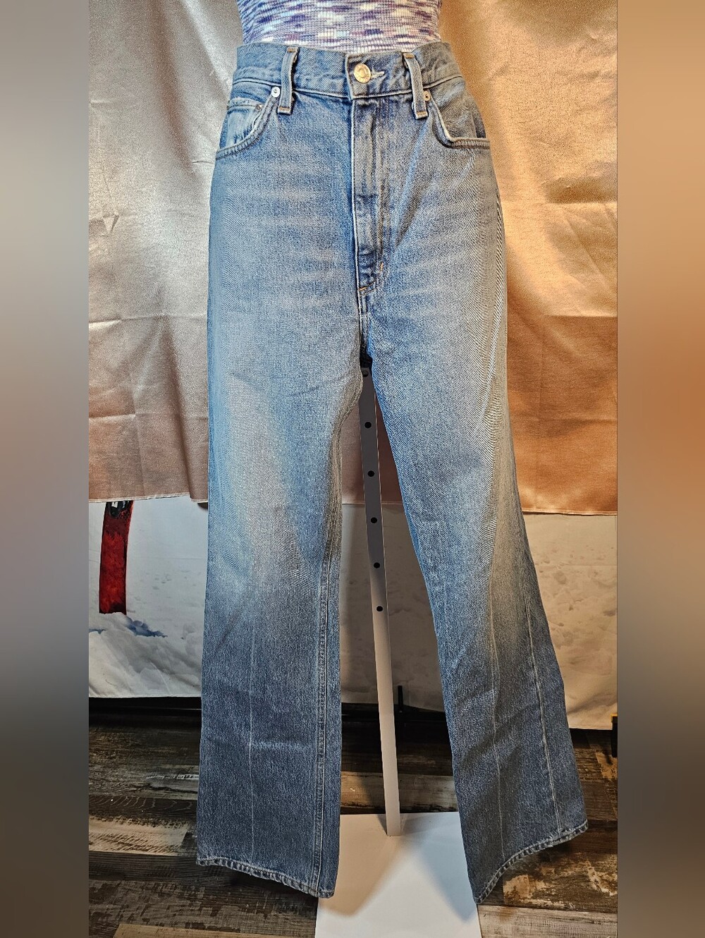AGOLDE Vintage Flare High Rise Jeans Size 28 Light Wash 100% Organic Cotton